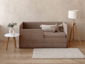 Диван-кровать Happy (капучино) в Быстровке - bystrovka.mebel-nsk.ru | фото