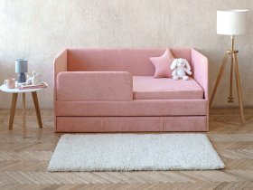 Диван-кровать Happy (коралловый) в Быстровке - bystrovka.mebel-nsk.ru | фото