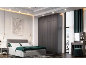 Гардеробная Эккервуд (графит) в Быстровке - bystrovka.mebel-nsk.ru | фото