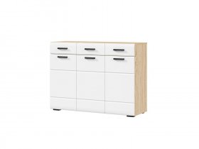 Комод 1200 КМ-01 Либерти (дуб сонома/белый глянец) в Быстровке - bystrovka.mebel-nsk.ru | фото