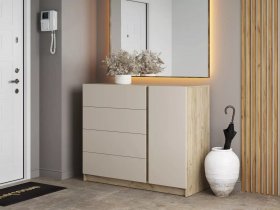 Комод Бостон  КМ-001 (дуб крафт серый/кашемир) в Быстровке - bystrovka.mebel-nsk.ru | фото
