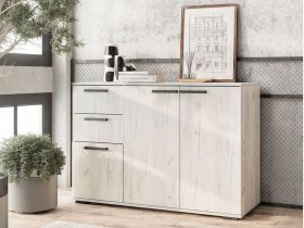 Комод Стандарт-3 NEW (дуб крафт белый) в Быстровке - bystrovka.mebel-nsk.ru | фото