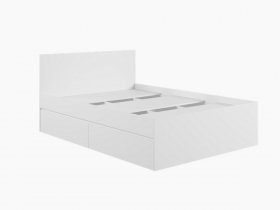 Кровать двуспальная с ящиками 1,4м Мадера-М1400 (белый) в Быстровке - bystrovka.mebel-nsk.ru | фото