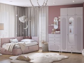 Модульная детская Милана (белое дерево/сакура) в Быстровке - bystrovka.mebel-nsk.ru | фото