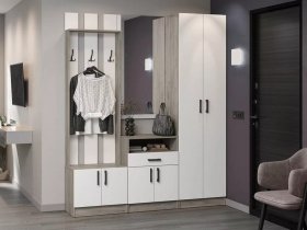 Модульная прихожая Вега (дуб крафт серый/белый) в Быстровке - bystrovka.mebel-nsk.ru | фото