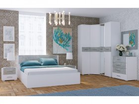 Модульная спальня Бьянка (белый/бетон) в Быстровке - bystrovka.mebel-nsk.ru | фото