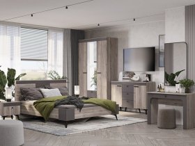 Модульная спальня Кассандра (дуб смоки/MF14) в Быстровке - bystrovka.mebel-nsk.ru | фото