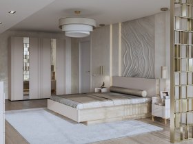 Модульная спальня Одетта (дуб эндгрей/меланж) в Быстровке - bystrovka.mebel-nsk.ru | фото