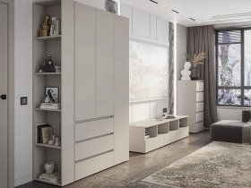 Модульная стенка Люмо (кашемир) в Быстровке - bystrovka.mebel-nsk.ru | фото