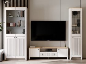 Модульная стенка Валенсия в Быстровке - bystrovka.mebel-nsk.ru | фото