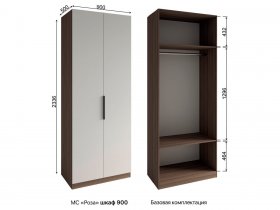 Шкаф 900 Роза (орех франклин карамельный/бежевый скин) в Быстровке - bystrovka.mebel-nsk.ru | фото
