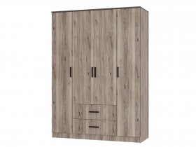 Шкаф четырехстворчатый Титан (дуб смоки) в Быстровке - bystrovka.mebel-nsk.ru | фото