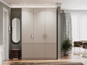 Шкаф трехстворчатый Эккервуд (Нью) (меланж) в Быстровке - bystrovka.mebel-nsk.ru | фото