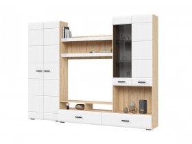 Стенка ГС-01 Либерти (дуб сонома/белый глянец) в Быстровке - bystrovka.mebel-nsk.ru | фото
