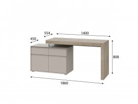 Стол 22 J-КШ Этна (дуб эндгрей/кашемир) в Быстровке - bystrovka.mebel-nsk.ru | фото