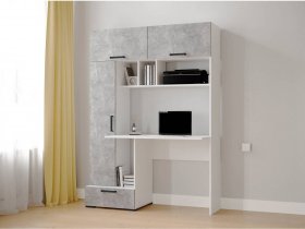 Стол письменный «Квартет-11» (белый/ателье светлое) в Быстровке - bystrovka.mebel-nsk.ru | фото