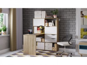 Стол письменный тип 7 (дуб сонома/белый ясень) в Быстровке - bystrovka.mebel-nsk.ru | фото