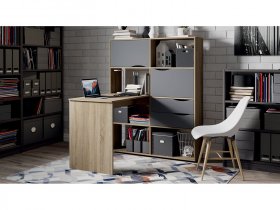 Стол письменный тип 7 (дуб сонома/графит серый) в Быстровке - bystrovka.mebel-nsk.ru | фото