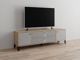 Тумба под ТВ Парус-10 (дуб крафт серый/серый) в Быстровке - bystrovka.mebel-nsk.ru | фото
