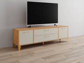 Тумба под ТВ Парус-13 (дуб крафт золотой/кашемир) в Быстровке - bystrovka.mebel-nsk.ru | фото