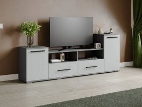 Тумба под ТВ Парус-2 (графит серый/серый камень) в Быстровке - bystrovka.mebel-nsk.ru | фото