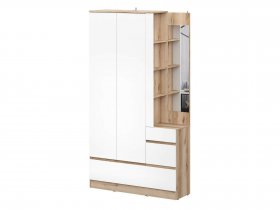 Вешалка с зеркалом Брауни (дуб делано/белый) в Быстровке - bystrovka.mebel-nsk.ru | фото